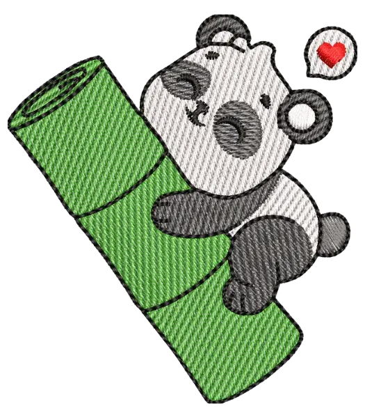 Matriz de Bordado Panda no Bambu